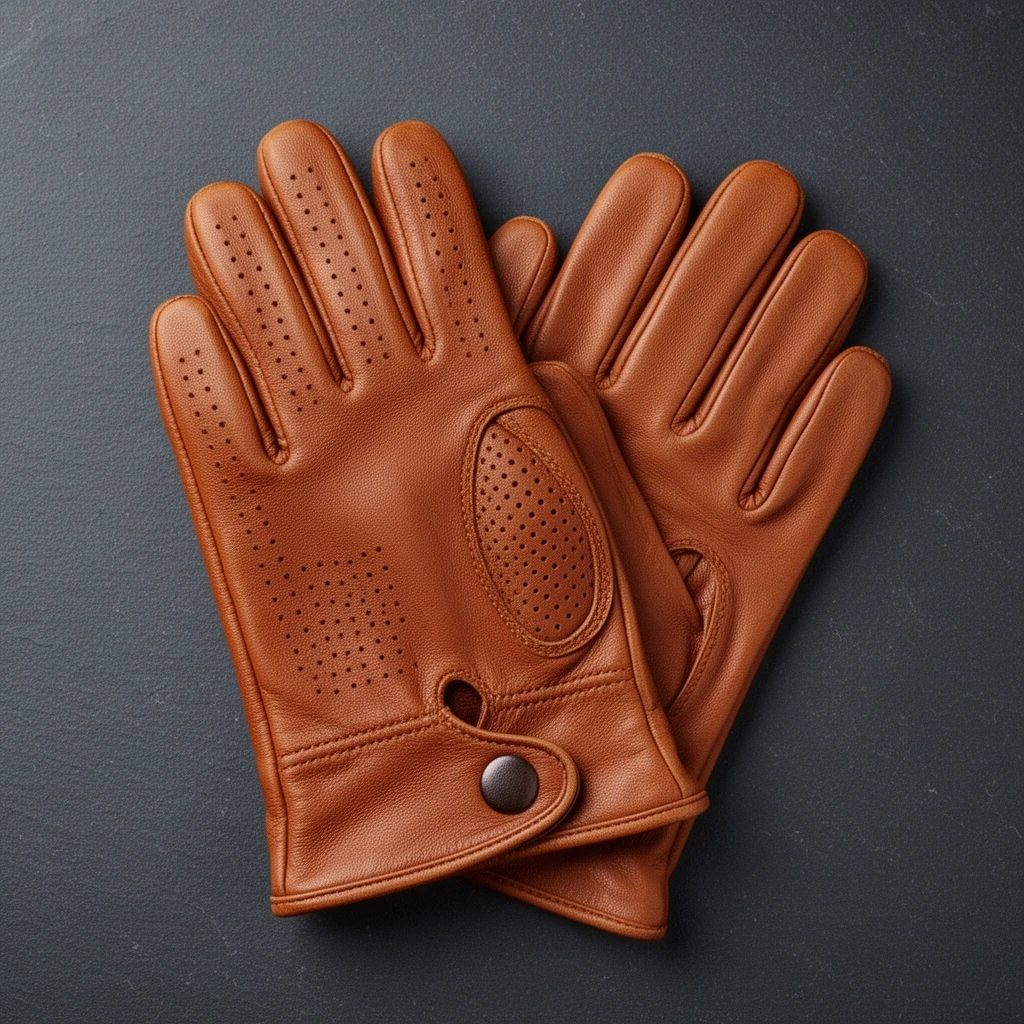 コニャック色のドライビンググローブ