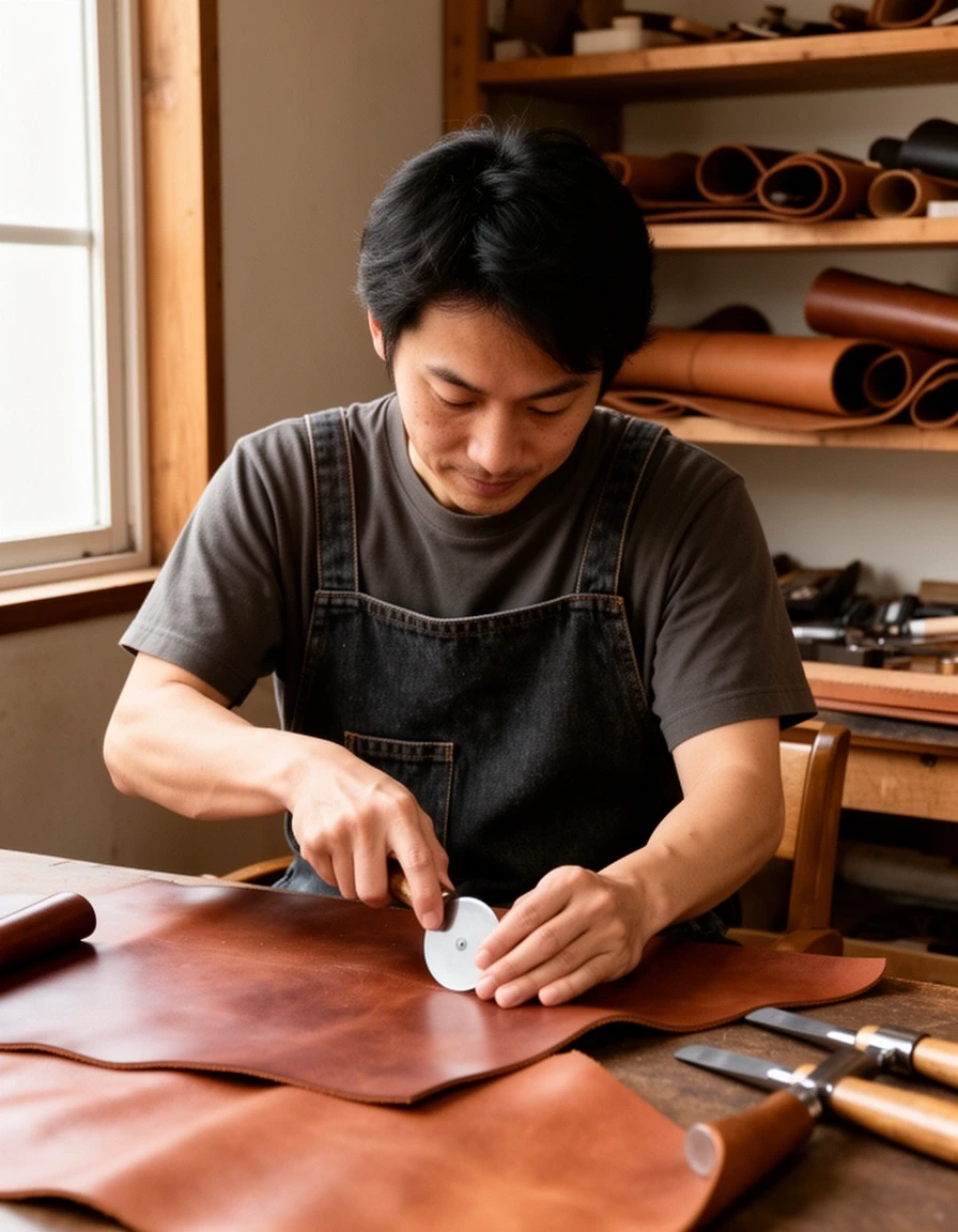 作業台に向かう橋本陽翔