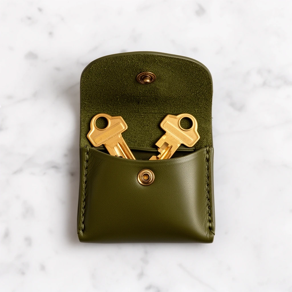 オリーブ色のキーケース